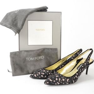 NIB Tom Ford Embroidered Slingback Heels W0268T